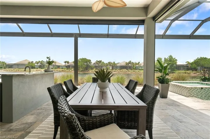 Expansive covered lanai with summer kitchen