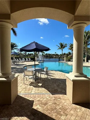 View of pool with a patio area