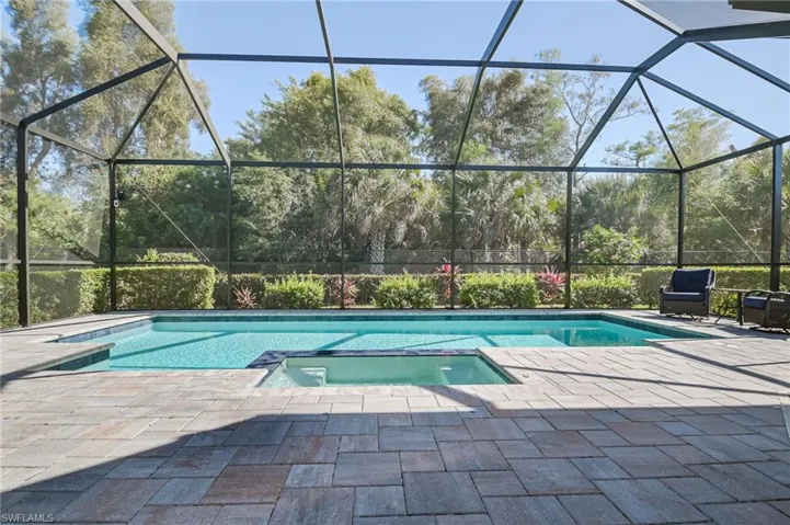 Upgraded pool and spa with screened-in lanai