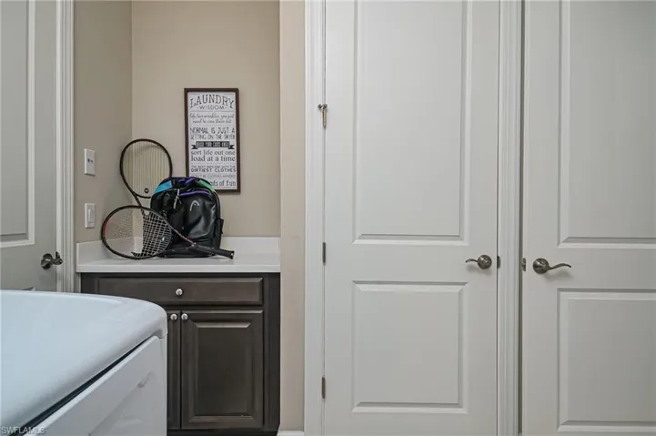 laundry room has extra storage