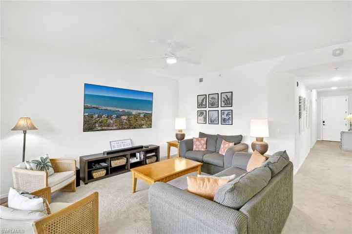 Ample living area with big screen TV