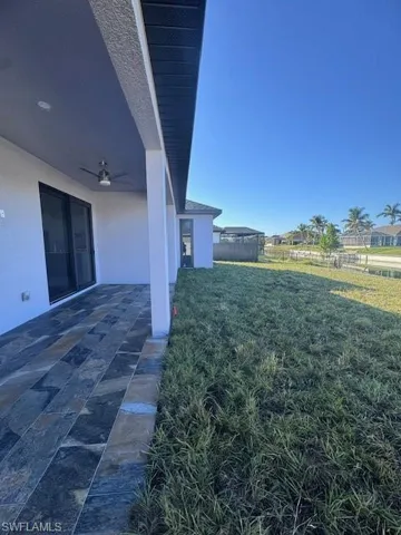 View of Lanai featuring ceiling fan