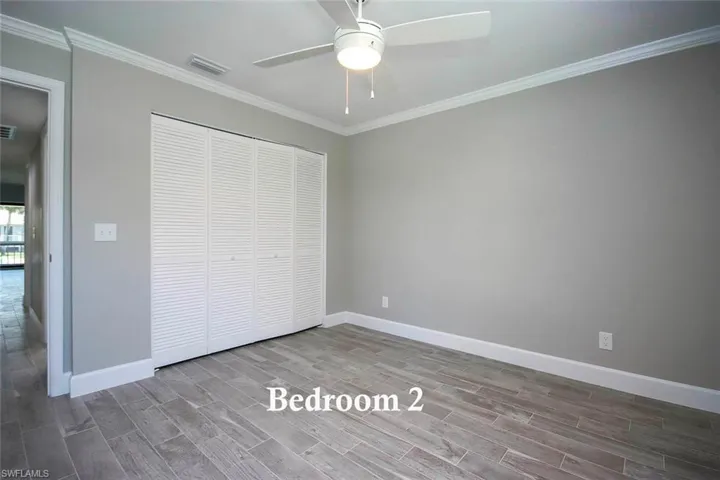 large closet in guest bedroom