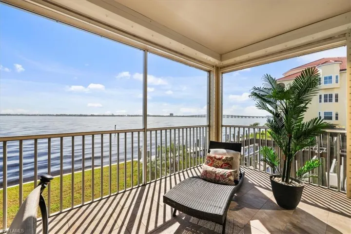 Balcony with a water view