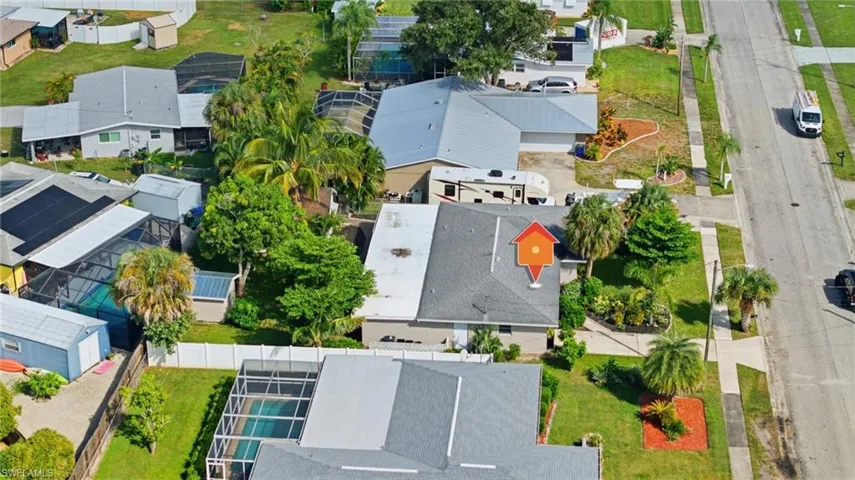 Aerial view of residential area