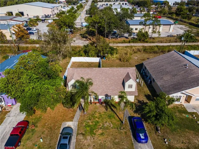 Aerial perspective of suburban area
