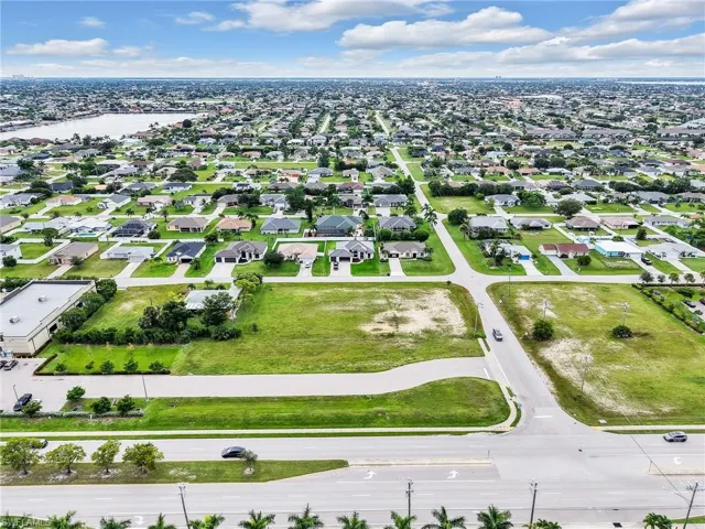 Aerial view of residential area
