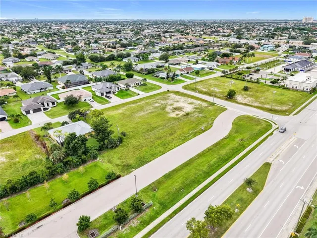 Aerial view of residential area
