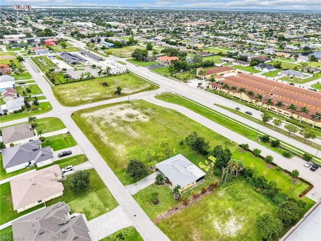 Aerial view of residential area