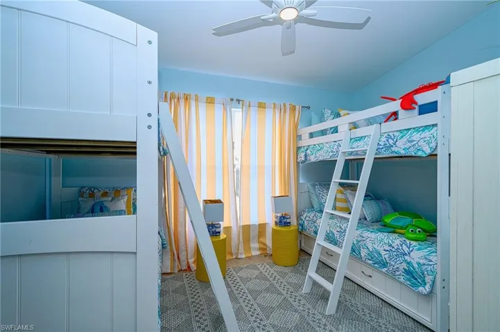 4 bunk beds and 2 pull out trundle beds!