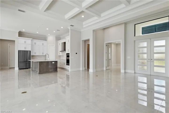 View into kitchen