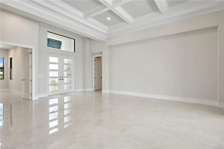 Coffered ceiling in great room