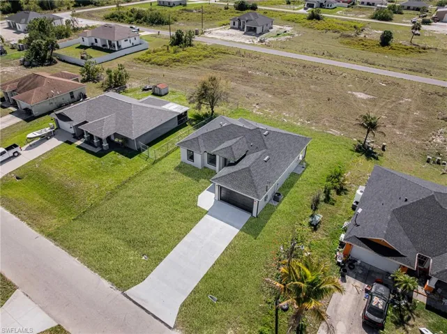 Aerial view of residential area