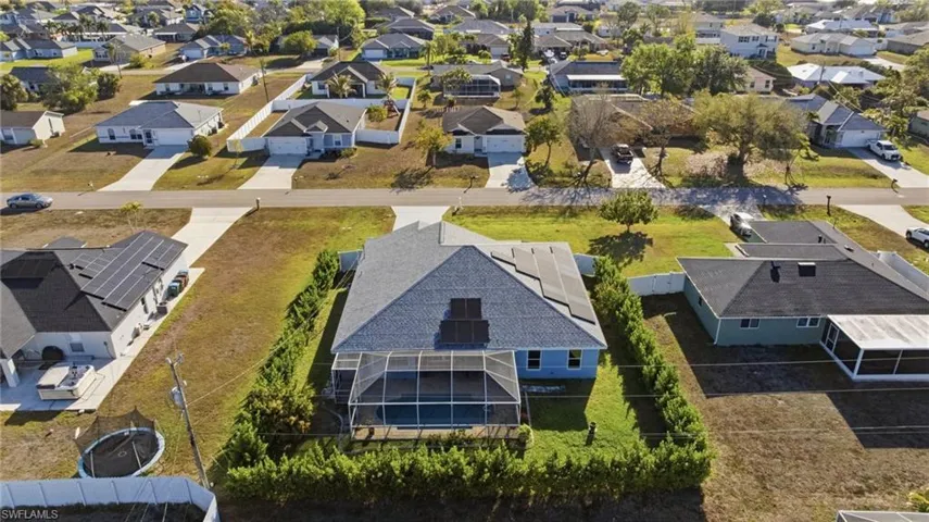 Aerial view of residential area