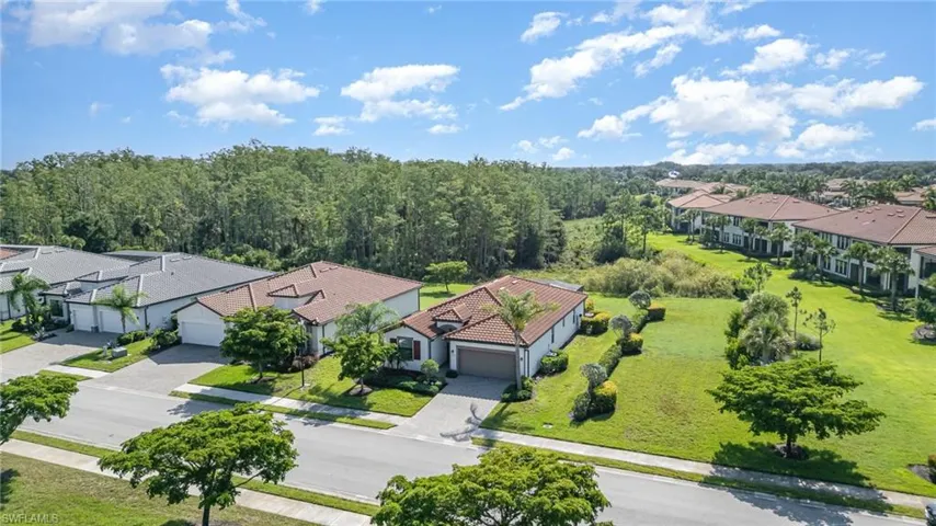 Aerial perspective of suburban area