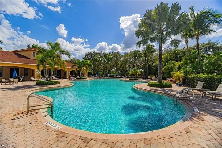 View of swimming pool with a patio