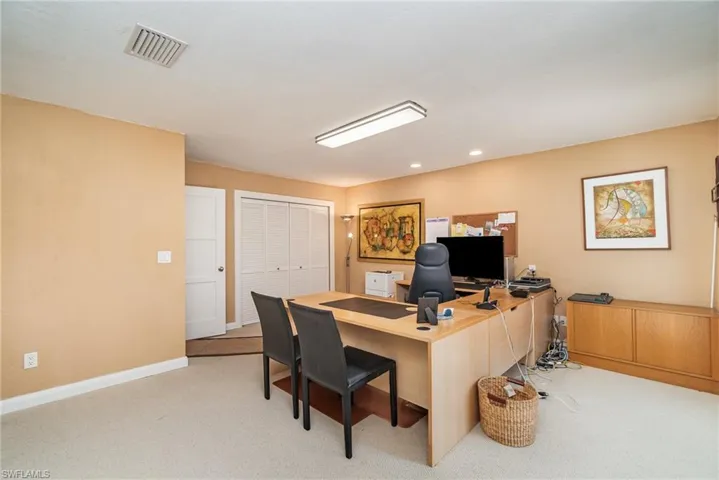 Office space with carpet floors