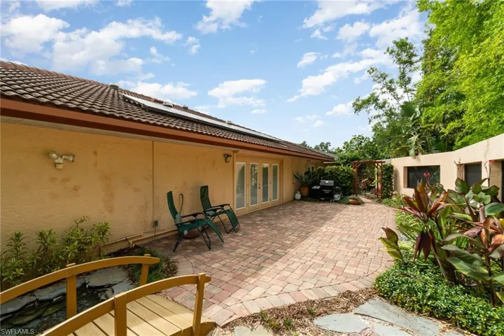 View of patio featuring french doors