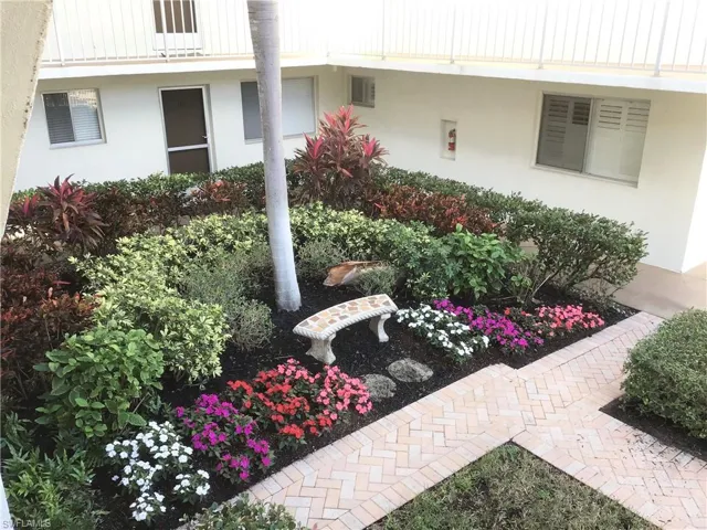 Landscape area with seating