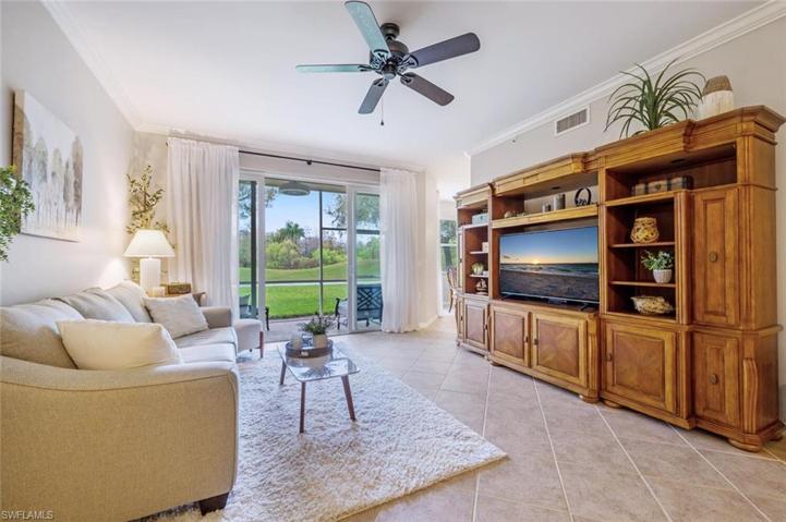 Impact sliders from the family room with golf course views