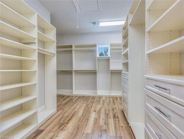 Largest of two walk in closets in the master bedroom suite.