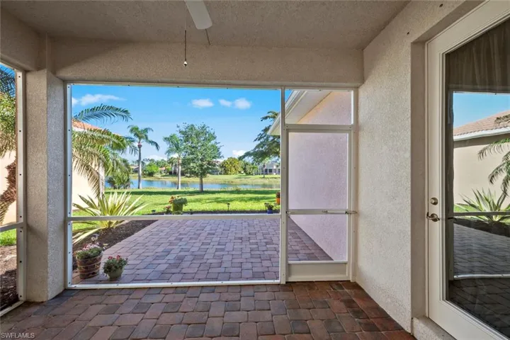 Screened lanai overlooking lake