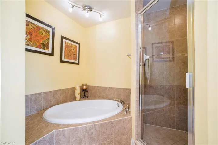 Separate shower and tub
