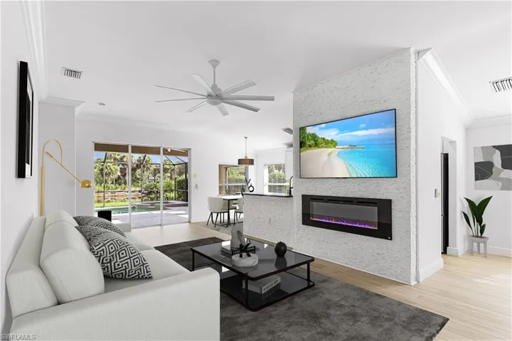 Virtual staging of the great room.