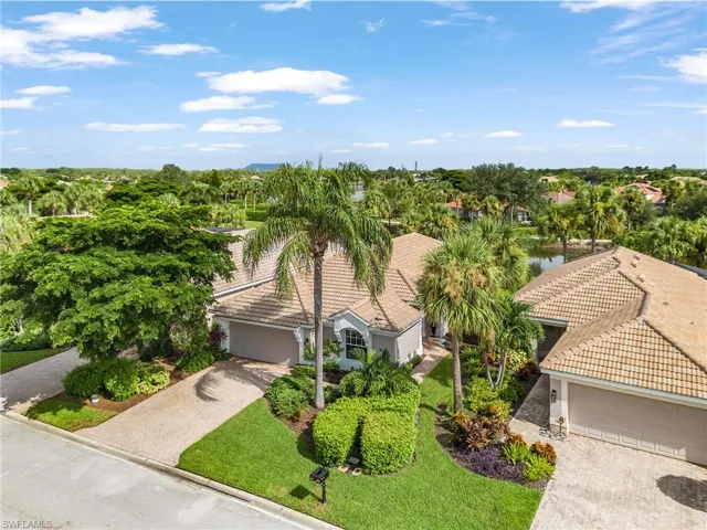 Side aerial view of the home.