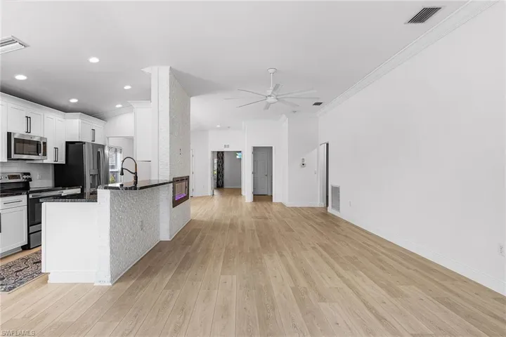 The kitchen opens to the main living area.