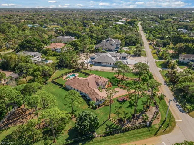 Aerial view of residential area