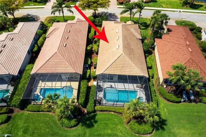 Bird's eye view of a pool