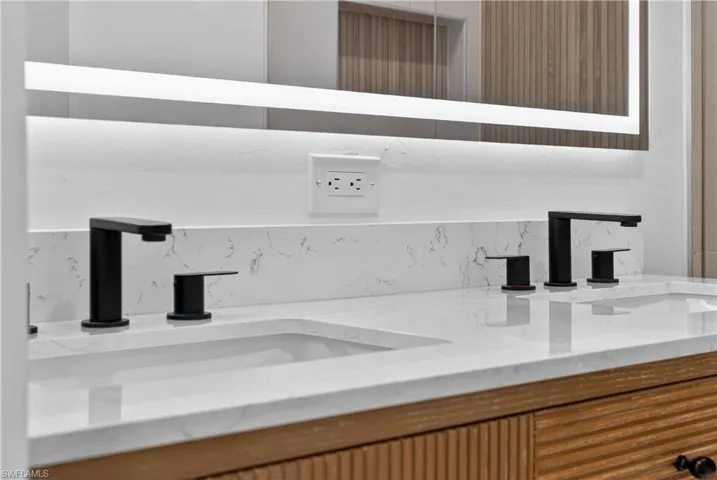 Bathroom view of double vanity
