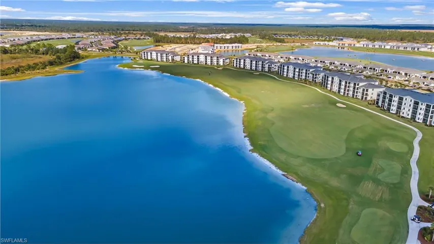 Drone / aerial view with lake Babcock and hole #10 view