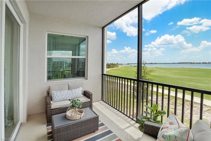 Balcony with a water view