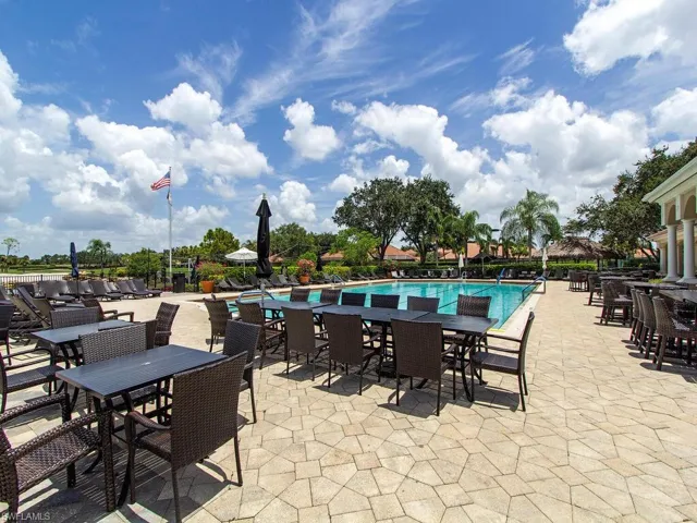 Community pool featuring a patio area