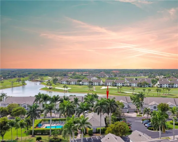 Bird's eye view featuring a water view and a residential view
