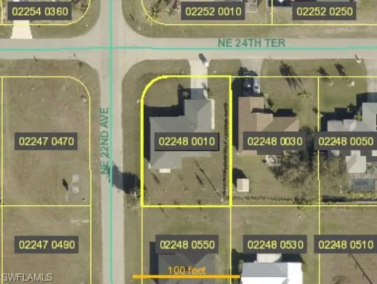 Aerial view of property's location