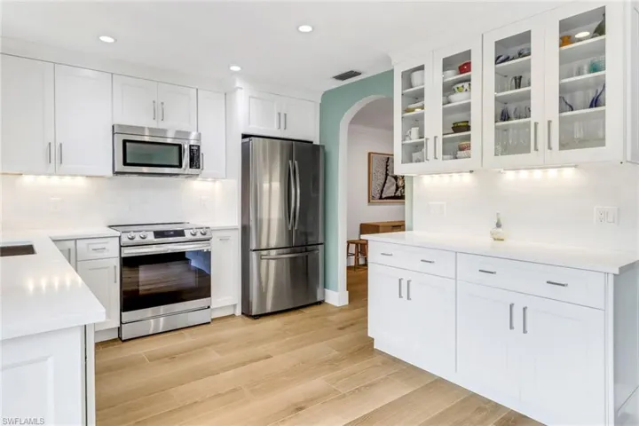 Solid wood cabinets with showcase glass & pull out drawers