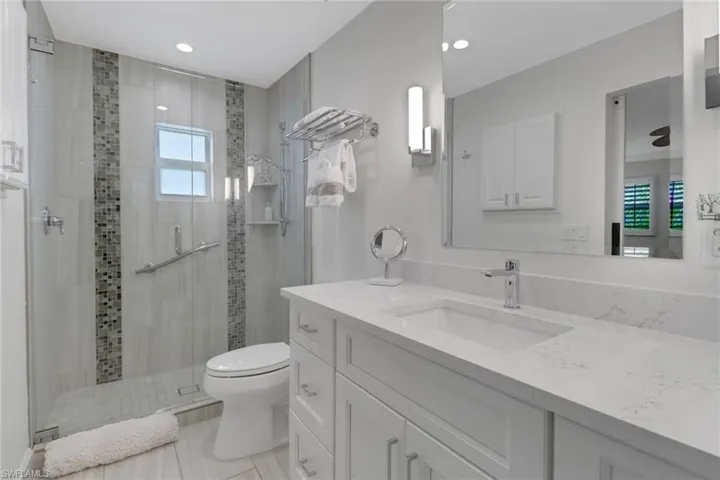 Master Bathroom, seamless glass shower door