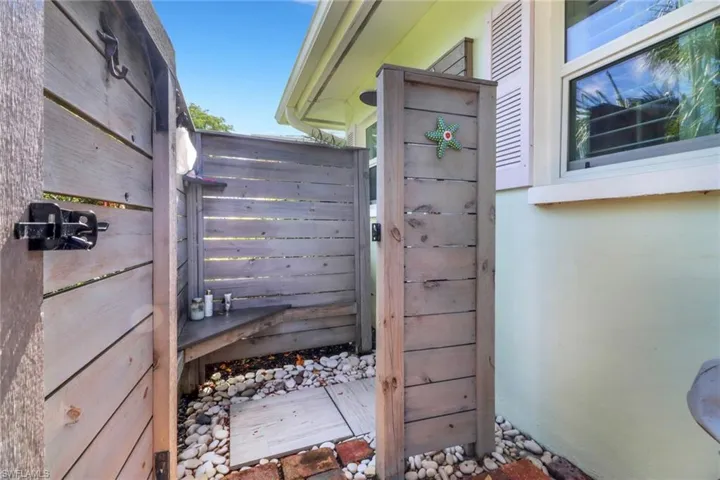 Outdoor shower. The very best way to start your day!