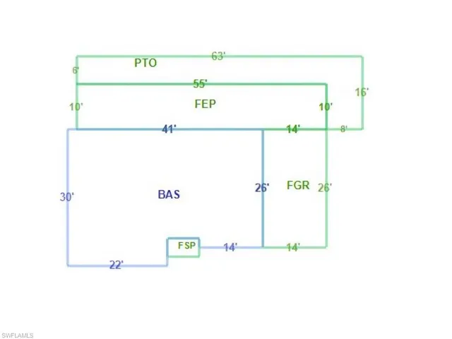 Leepa layout. FEP & BAS are under Air. 1742 sf between the two areas. Add FGR for Total Area.