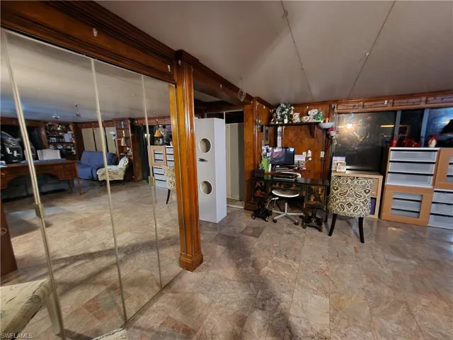 Finished below grade area with an office area