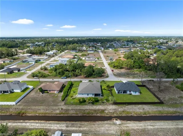 Aerial perspective of suburban area