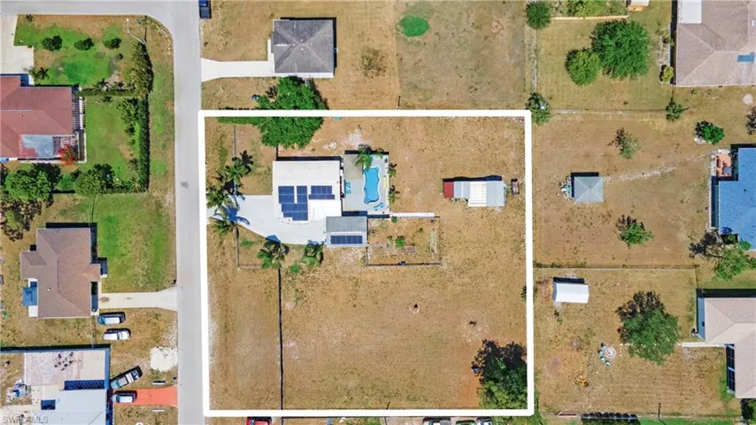 Aerial view additional lot available completely fenced