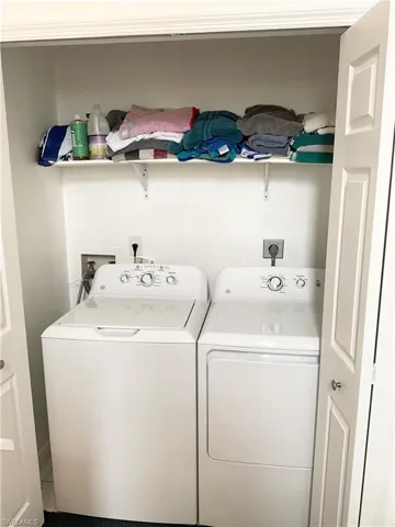 In residence laundry is between the split level guests areas
