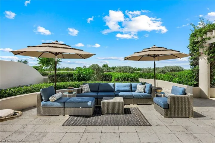 The outdoor terrace is where you will lounge comfortably all winter long. This home offers the convenience of high rise living but FEELS like a single family home!