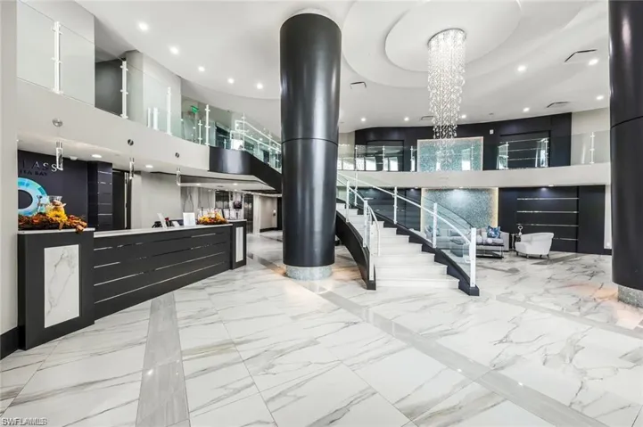 Stunning Seaglass lobby with 24/7 security.