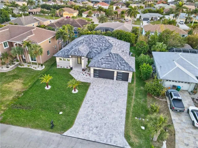 Aerial view of residential area