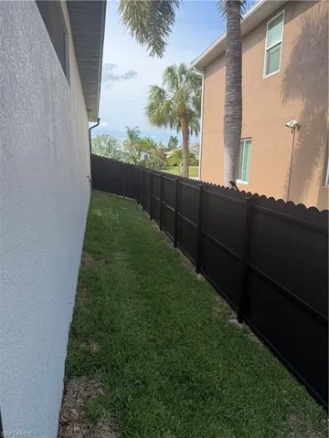 Fully fenced in yard